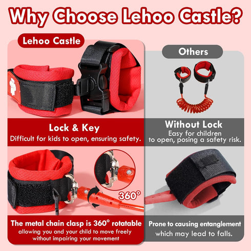 Lehoo Castle Toddler Leash for Walking, Baby Leashes for Toddlers Boys, Kid Harness with Leash, Child Safety Leash Anti Lost Wrist Link (Mickey)...