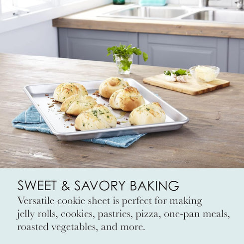 Chicago Metallic Commercial II Traditional Uncoated Large Jelly Roll Pan, perfect for jelly rolls, cookies, pastries, pizza, one-pan meals, roaste...