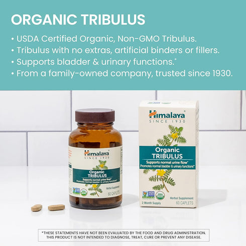 Himalaya Organic Tribulus Terrestris, Herbal Supplement for Urinary Support and Flow, Bladder Function, Prostate Support, Stamina, Male Energy, No...