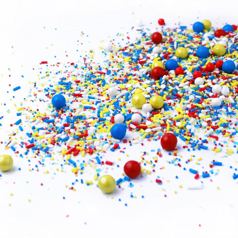 Sprinkle Pop Crash! Boom! Pow! Sprinkle Mix| Red Yellow Blue White Sprinkles| Superhero Cartoon Comic Book Themed Birthday Sprinkles Made in USA f...
