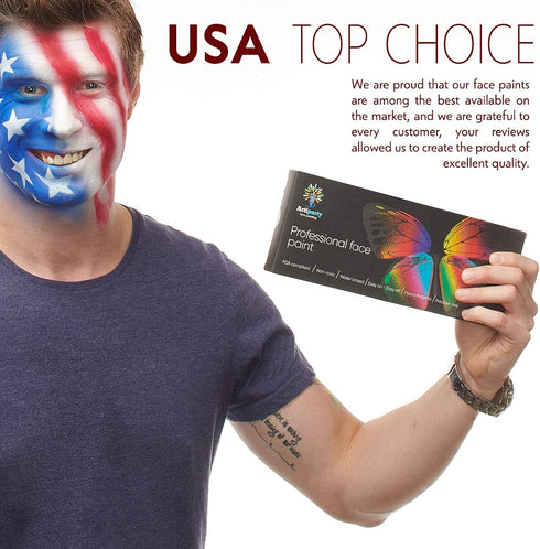 Face Paint Kit - Dermatologically Tested, Non-Toxic & Hypoallergenic - Professional Painting for Kids & Adults - Cosplay Makeup - Easy to Apply & ...