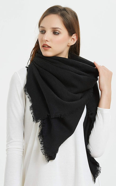 VIVIAN & VINCENT Soft Classic Luxurious Blanket Solid Color Square Scarf Wrap...