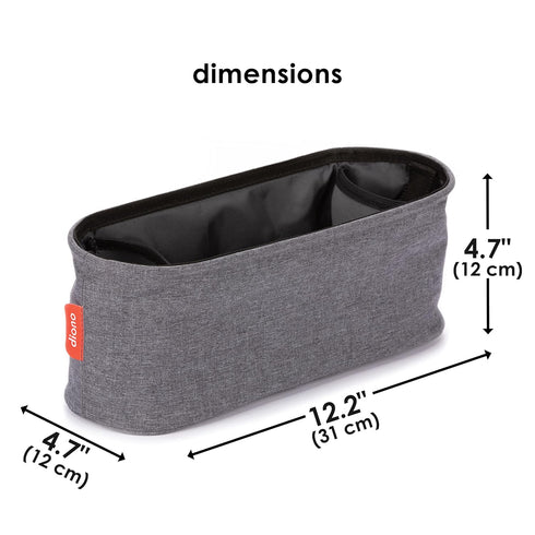 Diono Buggy Buddy Universal Stroller Organizer with Cup Holders, Secure Attachment, Zippered Pockets, Safe & Secure, Gray...