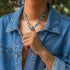 Beaded Necklace for Men, Hawaiin Summer Beach Necklace Boho Turquoise Coconut Beads Choker Necklace for Men Women...
