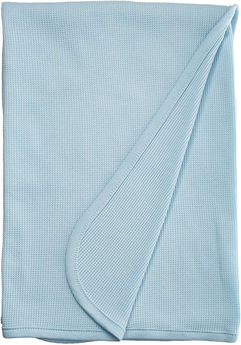 American Baby Company 100% Cotton Thermal Waffle Toddler Cot Blanket, Soft, Breathable & Stretchy, Blue, 36" x 48" for Boys and Girls, Versatile f...