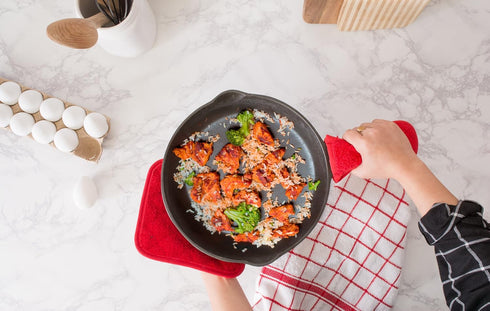 DII Basic Terry Collection Quilted 100% Cotton, Pan Handle, Red, 3 Piece...