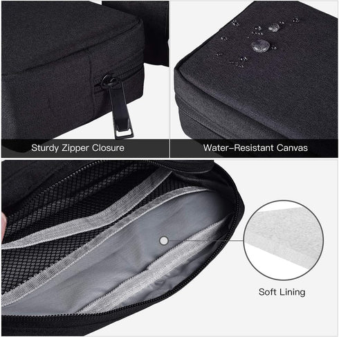 imComor Universal Electronics Accessories Case, 2-Pack Portable Soft Carrying Case Bag Wire Cable Organizer for Hard Drive, Power Adapter, Laptop ...