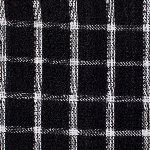 DII Basic Terry Collection Windowpane Dishcloth Set, 12x12, Black, 6 Piece...