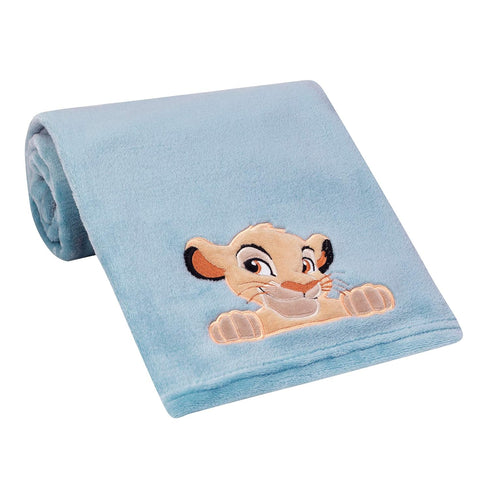 Lambs & Ivy Lion King Adventure Baby Blanket, Blue , 30x40 Inch (Pack of 1)...