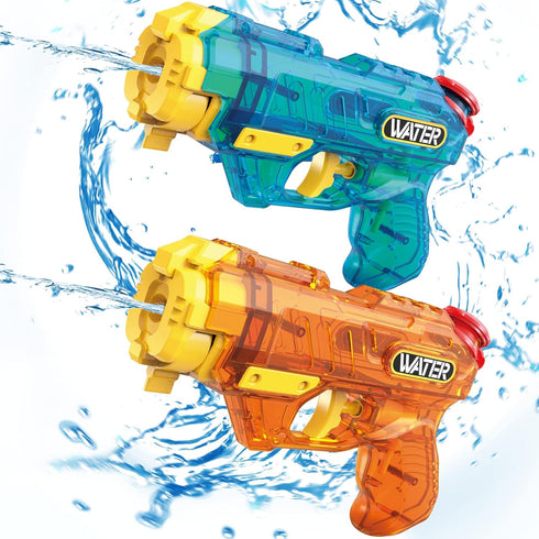 Water Guns for Kids, 2 Pack Squirt Guns Water Blaster 200CC Capacity Water Pistol Toys for Boys Girls Toddlers, Ideal Summer Gifts for Swimming Po...