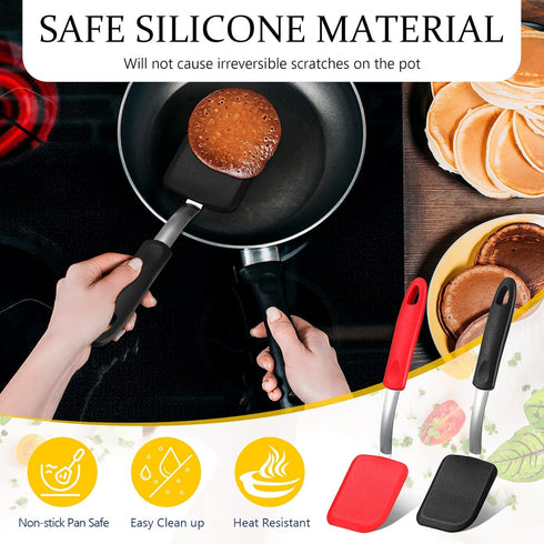 Silicone Cookie Spatula Turner 2 Pack Mini Brownie Spatula Flexible Kitchen Small Silicone Spatulas for Nonstick Cookware Heat Resistant No Scratc...