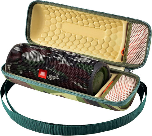 Hard Travel Case for JBL Charge 4/ Charge 5 Waterproof Bluetooth Speaker. Carrying Storage Bag Fits Charger and USB Cable - Squad Camo (Case Only)...