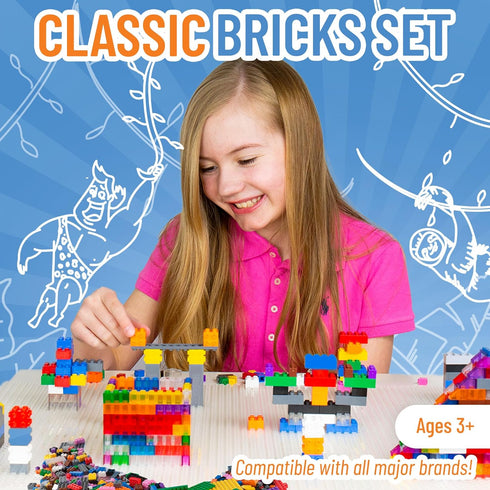 Strictly Briks Classic Bricks Starter Kit, Blue, Green, Red, and Yellow, 144 Pieces, 2x2 Inches, Building Creative Play Set for Ages 3 and Up, 100...