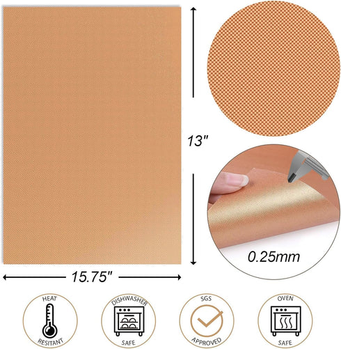 UBeesize 7 Pack Copper Grill Mats for Outdoor Grill, Heavy Duty BBQ Grilling Matt & Oven Liners, Resuable, Easy to Clean, Works on Gas Charcoal El...