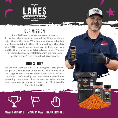 Lane's Spellbound Pork Rub Seasoning - Premium Sweet and Smoky Pork Butt Rub, Rib Rub & Chicken Rub | Deep, Rich, Smoky Flavor | All Natural | Glu...