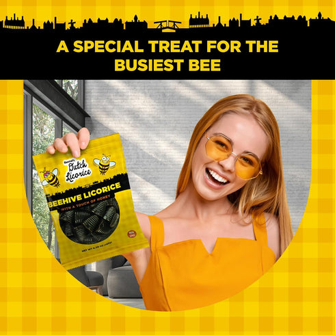 Gustaf's Beehive Dutch Licorice Drops - 5.2oz Bag - Sweet Honey Black Licorice Candy - Dutch Candy from Netherlands - Sweet Black Liquorice Treats...