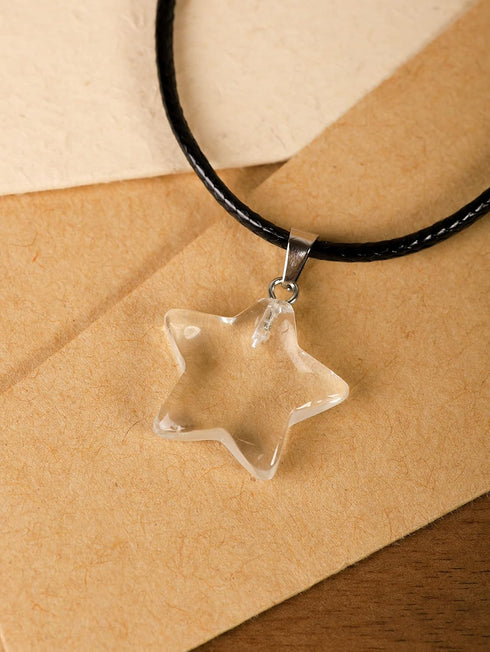 Sacina Gothic Boho Star Necklace, Star Necklace Y2k, White Nature Stone Star Pendant, Boho Necklace, Gothic Necklace, Y2k Necklaces, Christmas New...