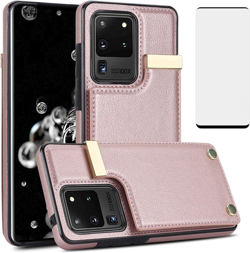Asuwish Phone Case for Samsung Galaxy S20 Ultra 5G Wallet Cover with Tempered Glass Screen Protector and Leather Purse Credit Card Holder Slot Cel...