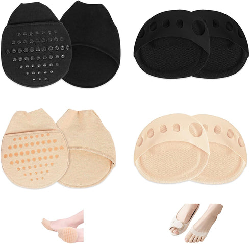 4 Pairs Metatarsal Pads Ball of Foot Cushions Honeycomb Fabric Forefoot Pads for Women High Heels Shoes Foot Pads Invisible Soft Toe Pads Reusable...