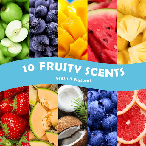 Fruity Fragrance Oil for Candle & Soap Making, Holamay Premium Essential Oils 5ml x 10 - Coconut, Strawberry, Mango, Pineapple, Summer Aromatherap...