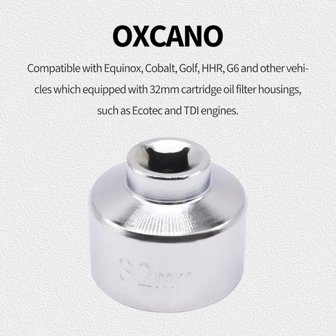 32mm Oil Filter Socket Compatible with Ecotec,Compatible with TDI,Compatible with VW,Compatible with GM,Compatible with Audi,Compatible with BMW,C...