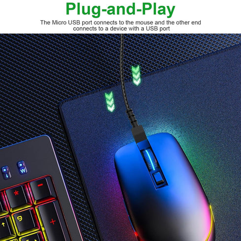 Mouse Micro USB Cable Compatible with Razer Viper Ultimate, Naga Pro 20000 DPI, DeathAdder V2 Pro, Basilisk Ultimate Mouse, 5.9ft...