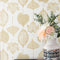 16.1"x118"Peel and Stick Wallpaper Boho White and Gold Wallpaper Leaf Textured Vintage Wallpaper Self Adhesive Wallpaper Removable Wallpaper Vinyl...