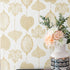 16.1"x118"Peel and Stick Wallpaper Boho White and Gold Wallpaper Leaf Textured Vintage Wallpaper Self Adhesive Wallpaper Removable Wallpaper Vinyl...