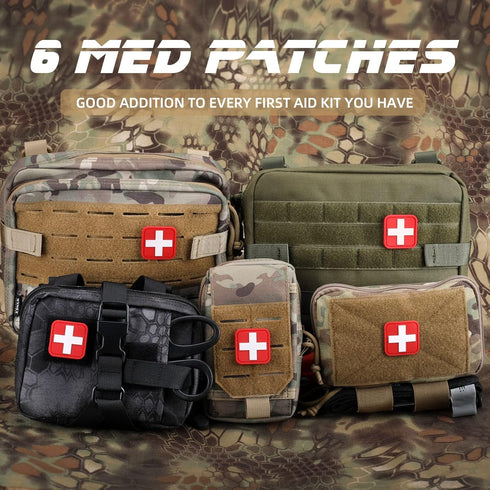 Medic Red Cross Patch, First Aid Morable Patch Perfect for Tactical IFAK, EMT Trauma Pouch 1.5-Inch 3D High Relief Patch Nurse Doctor Emergency 6 ...