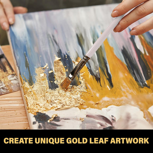 Bluebird Gold Leaf Sheets for Art - 50 Pack - Imitation Gold Foil Sheets of 5.5" x 5.5", Painting Gilding Crafts Decoration...