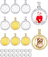 Ferraycle 27 Pieces Rhinestone Bezel Pendant Trays Set Including 9 Pieces Double-Sided Sublimation Blank 1 Inch Bezel Round Pendant Trays Charms w...