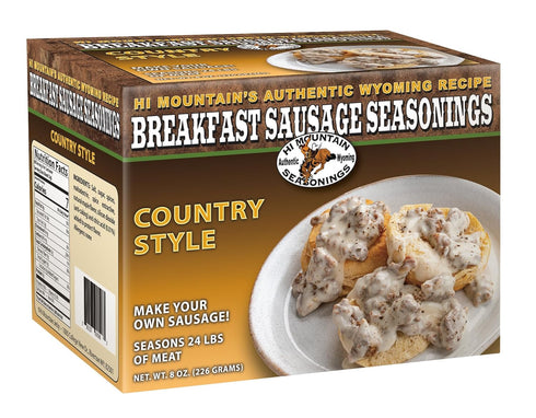 Hi Mountain Seasonings Breakfast Sausage Seasoning Mix | COUNTRY STYLE | Seasons 24 lbs of Meat | Great for Pork, Venison, Deer & Wild Game...