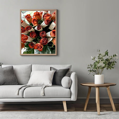 Posterizer 1 pcs-Cute Valentine's day bouquet of roses -1-Romantic Art-Holiday Poster Collection-Gift for Couples boyfriend girlfriend Husband Wif...