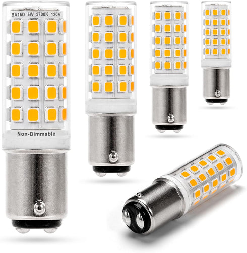 BA15D 120 Volt Double Contact/DC Bayonet Base Led Light Bulbs 50 Watt-75 Watt Replacement, T3/T4/C7/S6, 2700K Soft Warm White BA15D 5W Led Sewing ...