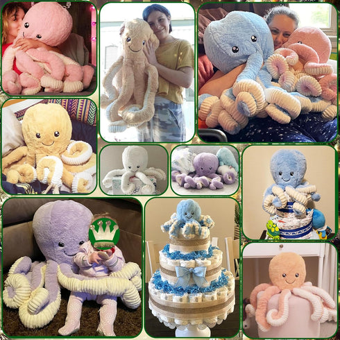 DENTRUN Octopus Stuffed Animals, Giant Octopus Plush Doll Play Toys for Kids Girls Boys Adults Birthday Xmas Halloween Present Stuffed Sea Animals...