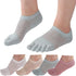 Women's Toe socks Cotton Lightweight No Show Five Fingers Running Socks 4 Pack...