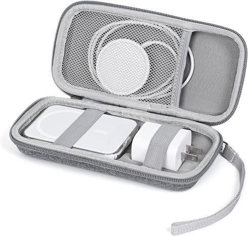 Case Compatible with Apple MagSafe Battery Pack, Hard Travel Case for MagSafe Magnetic Power Bank for iPhone 14/13/12, Extra Mesh Pocket Fits Powe...
