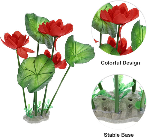 VOCOSTE 1pcs Fish Tank Aquarium Decorations Plants, Mini Aquarium Decorations Plastic Plants for Aquarium Decorations, Red 10.24"...
