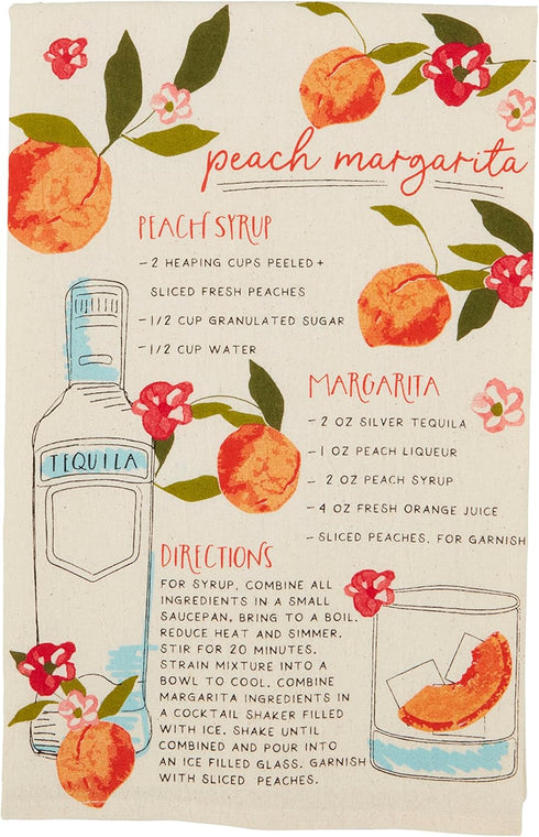 Mud Pie Peach Drink Recipe Towels, 26" x 16 1/2"...