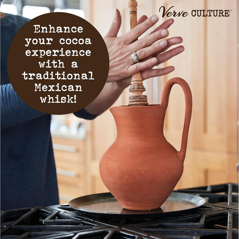 Traditional Molinillo Whisk by Verve CULTURE, Wooden Stirrer and Frother for Mexican Hot Chocolate, Authentic Mexican Cookware, Handmade Wooden Ki...