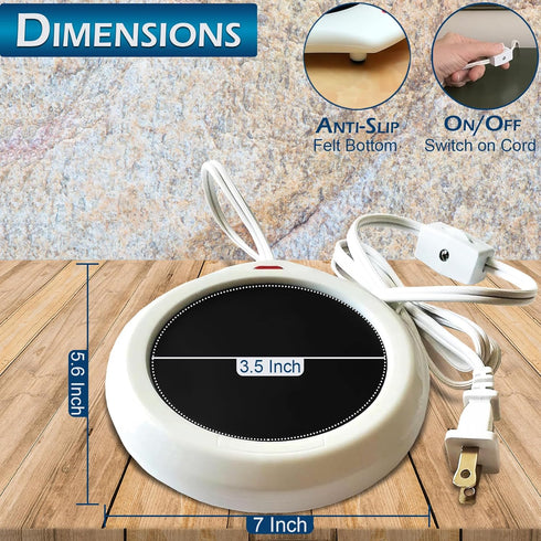 Home-X Mug Warmer, Desktop Heated Coffee & Tea - Candle & Wax Warmer (White)...