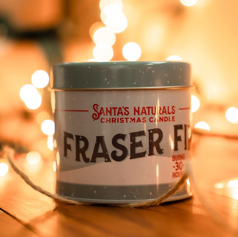 Santa's Naturals Fraser Fir Christmas Candle (9oz) | Authentic Pine Scent | Christmas Gift | Burns 30+ Hours | Made in USA | Soy and Beeswax Blend...