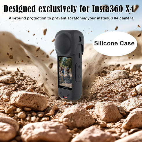PCTC Insta 360 X4 Silicone Protective Case with Lens Cap for Insta 360 X4 Accessories,Silicone Case Camera Protective Kit for Insta360 X4 Action C...