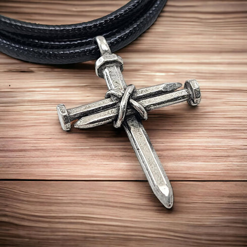 Antique Nail Cross Necklace...