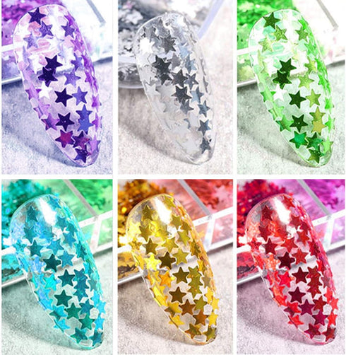 Art Craft Glitter, 3mm Star Shaped Holographic Chunky Flakes Sequins for Slime, Nail Art,Tumblers, Resin Craft, Festival Party - 0.35oz (10g) Purp...