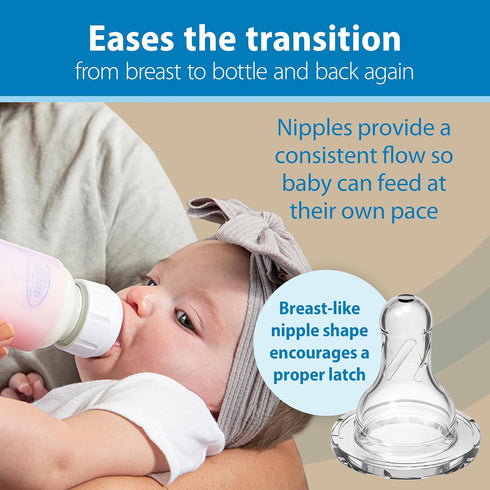 Dr. Brown's Anti-Colic Options+ Narrow Glass Baby Bottle with Level 1 Slow Flow Nipple, BPA-Free, 8 oz/250 mL, 1-Pack...