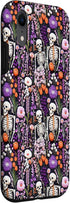 iPhone XR Fall Forest flower 3D Cute Skeleton Embroidery Pink Floral Case...