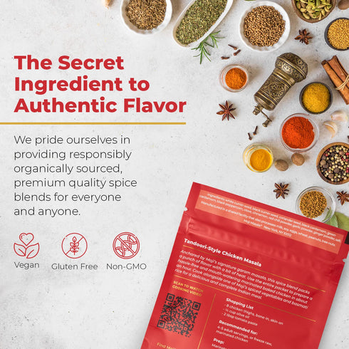 moji masala Indian Spice Kits – Tandoori Chicken Masala Spice Blends - Spice Mix for Authentic Indian Food at Home and Indian Seasoning Sets – 2-P...