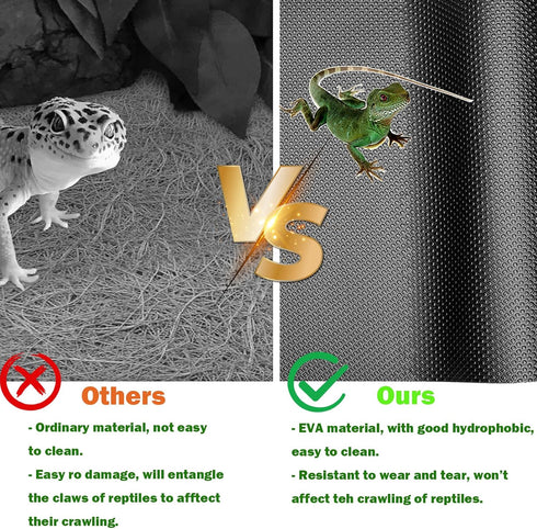 Bearded Dragon Tank Accessories, Non-Adhesive Reptile Carpet Bedding Substrate for Terrarium, Reptile Mat Terrarium Liner Tank Flooring for Leopar...