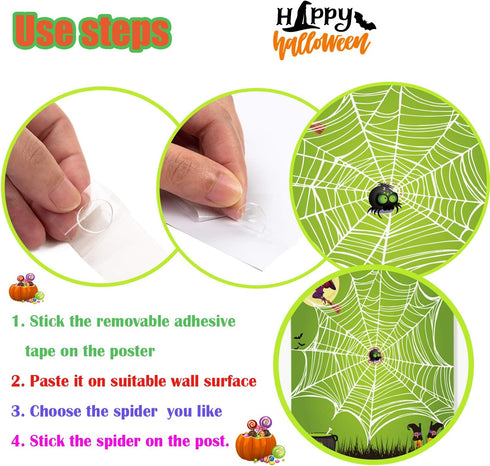 Funnlot Pin The Tail Halloween Kids Halloween Games Party Pin The Spider On The Web Game Halloween Party Games for Kids Halloween Party Activities...